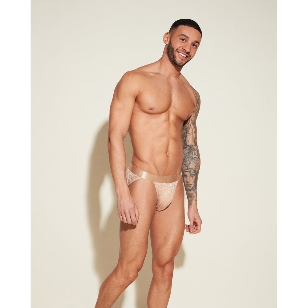 Cosabella Never Say Never Lace Sports Brief Beige Nude Underwear size XL